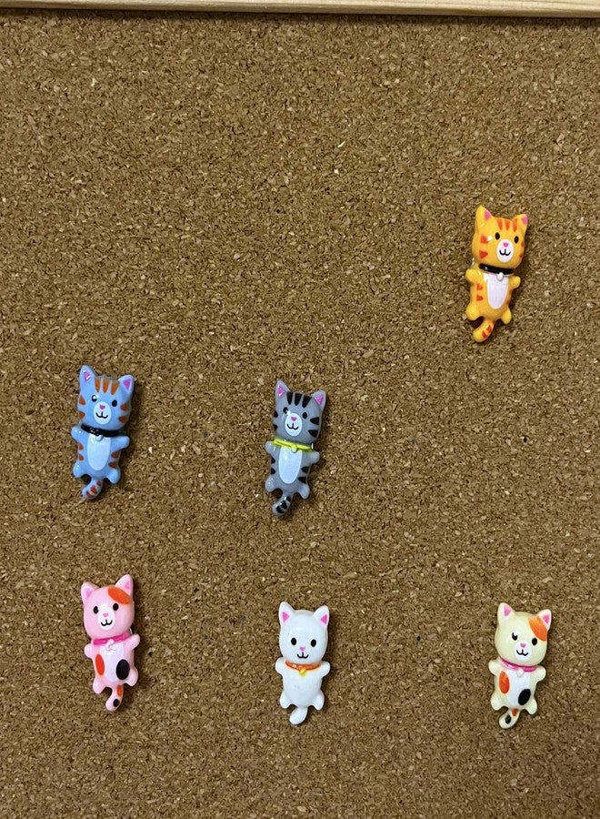 Supfoxer Cute Push Pin, Cat Decorative Push Pin Cute Animal Resin Thumb Tacks Cat Office Supplies for Wall Hanging Posters Photos Wall Maps Bulletin Board Corkboards Handmade Craft Gift (30pcs) - Image 5