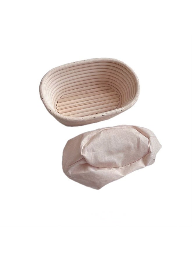 2 Pack  Banneton Proofing Basket Set, Sourdough Bread Proofing Basket Baking Dough Bowl with Cloth Liner for Home Bakers Oval (Beige) - Image 5