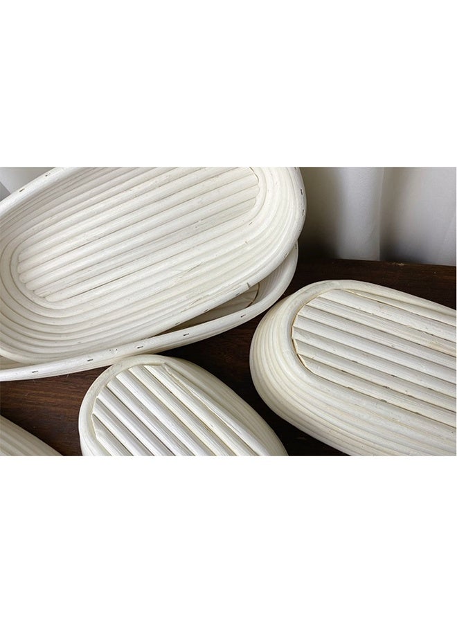 2 Pack  Banneton Proofing Basket Set, Sourdough Bread Proofing Basket Baking Dough Bowl with Cloth Liner for Home Bakers Oval (Beige) - Image 2