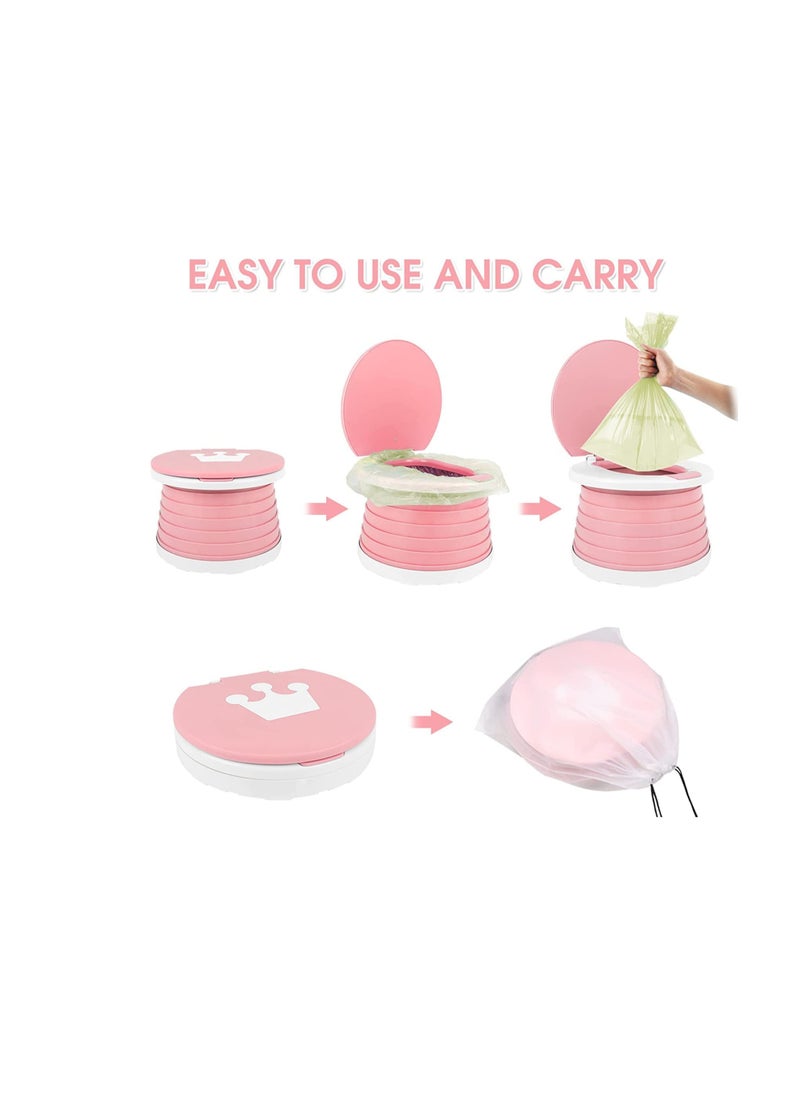 SYOSI With multifunctional bag portable potty，travel potty seat for toddler，foldable potty seat for toddler travel，Toddlers Training Toilet Seat Emergency Toilet for Car, Camping, Outdoor, indoor  - Image 2