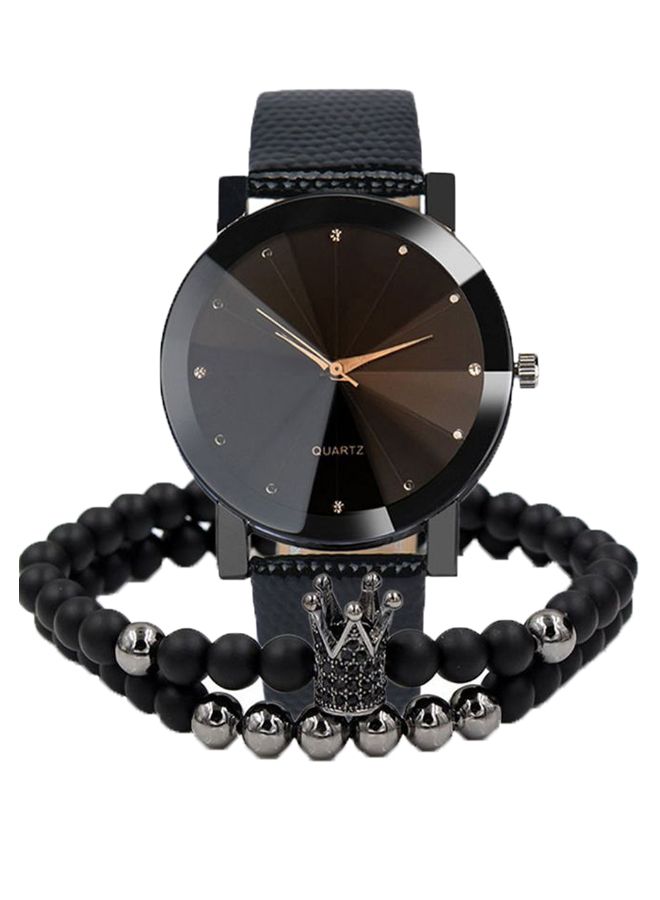 NIBEMINENT men 3-Piece Analog Watch And Bracelet Set 2697 - Image 1