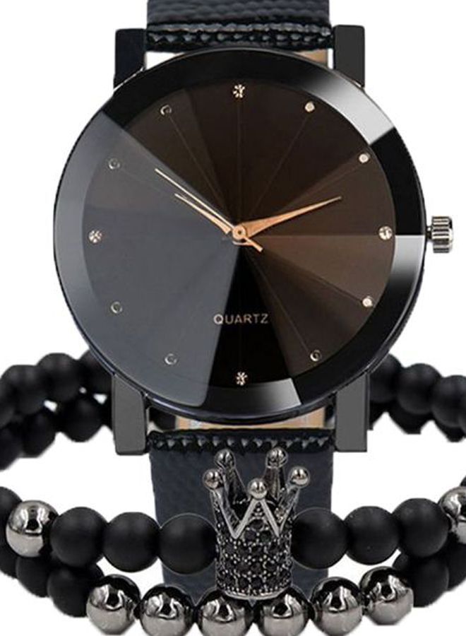 NIBEMINENT men 3-Piece Analog Watch And Bracelet Set 2697 - Image 2