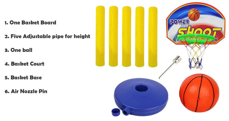 Synlark Adjustable Basket Ball Kit with Hanging Board Stand for Kids Play Toy and Return Birthday Gift Item Multi Color Pack of 1 - Image 3