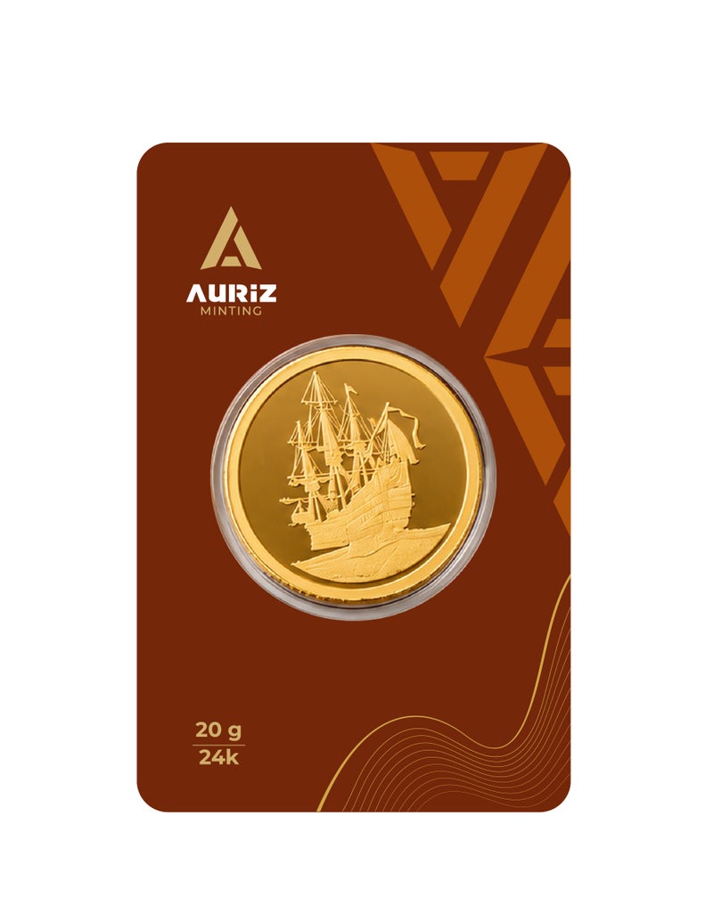 Auriz Minting 20g 24K Gold Coin Traditional Sailing Ship Design 999.9 Pure Gold (With Invoice) - Image 1