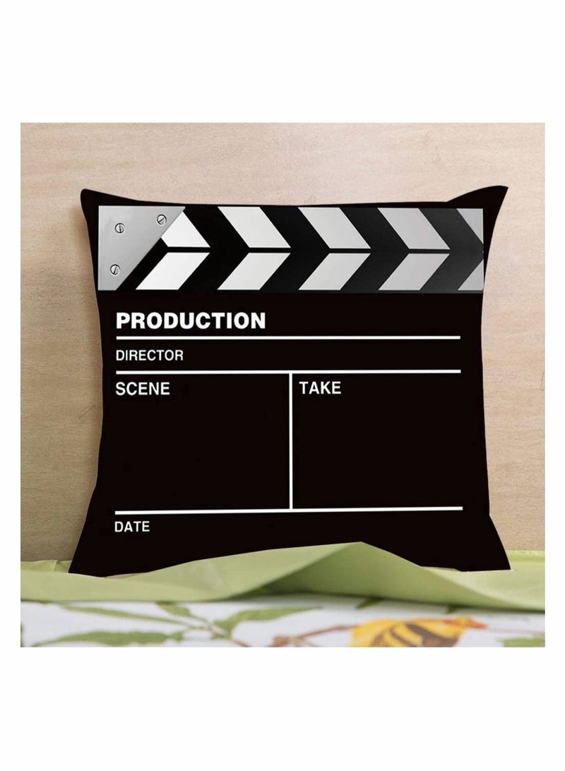Captaintech 4 Pcs Cinema Popcorn Pillow Case Movies Playing Board Sofa Waist Throw Cushion Cover Home Decor (45x45 cm) - Image 5