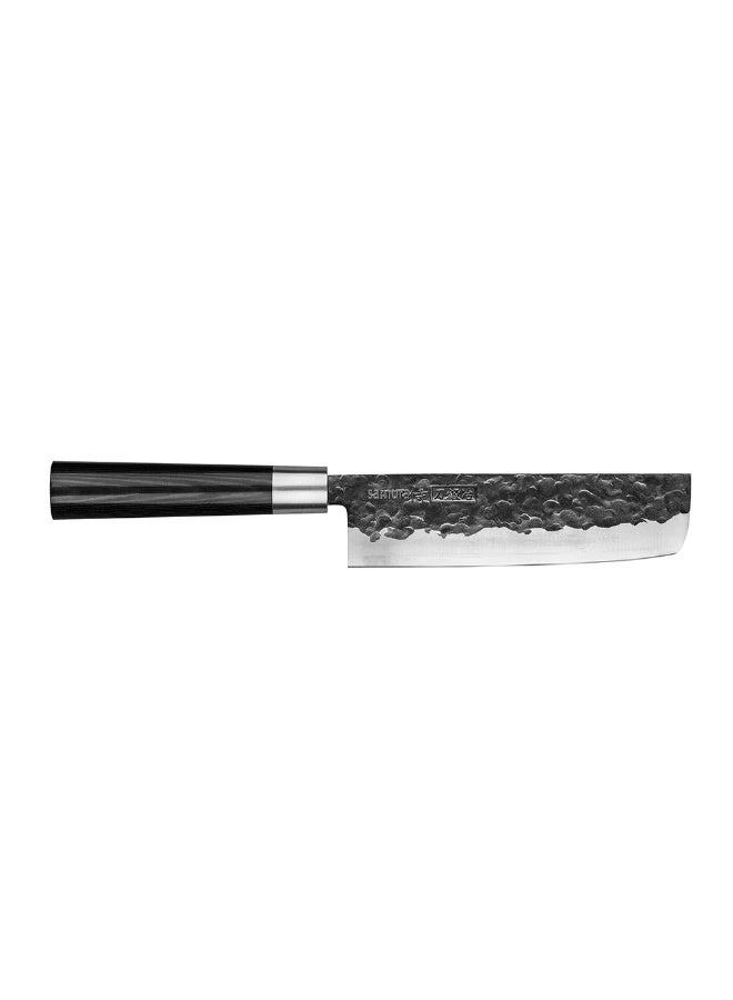 Samura Blacksmith Nakiri Knife 6.6"/168mm | Japanese Vegetable Cleaver AUS‑8 Hammered Steel | 58 HRC Double Bevel Blade | Micarta Handle | Heavy Duty Kitchen Knife for Precise Vegetable Chopping - Image 1