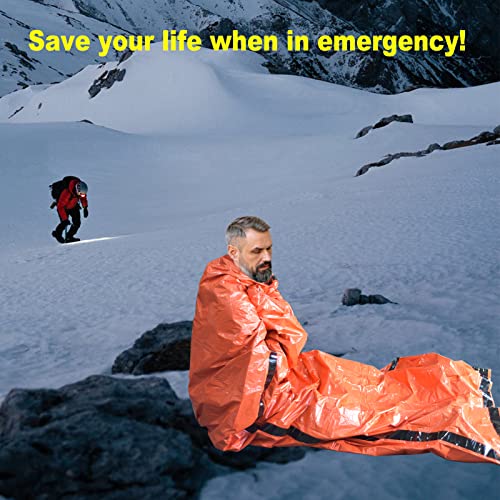 GOGOOD 4 Pack Emergency Bag Survival Bivvy Sack with Whistles, Lightweight Portable Emergency Supplies for Outdoor Camping Hiking Keep Warm After Earthquakes, Hurricanes Disasters - Image 2