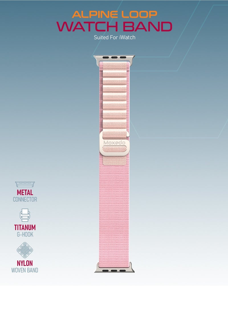 Moxedo Alpine Loop Watch Band Adjustable Sports Nylon Woven with Titanium G-Hook Strap Compatible with Apple Watch Band Series 8,7,6,5,4,3,2,1,SE Ultra design for 44mm,45mm.49mm (Sunset)
