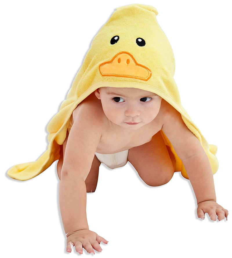 HIPHOP PANDA HIPHOP PANDA Hooded Towel Rayon Made from Bamboo Bath Towel with Bear Ears for Newborn Babie Toddler Infant Absorbent Large Baby Towel Yellow Duck 375 x 375 Inch 