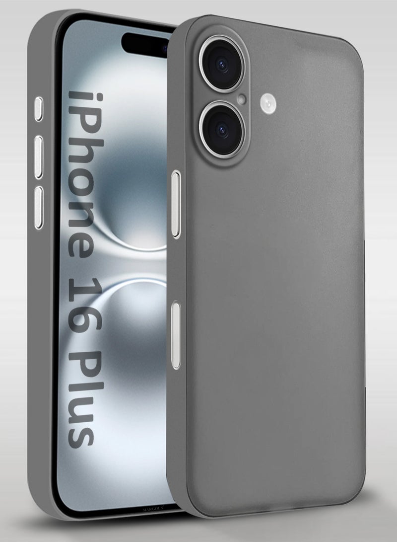 CATANES Thin Case for iPhone 16 Plus , Back Cover Sturdy Durable Ultra-Thin Case Drop Protection Cover Clear - Dark Grey - Image 1
