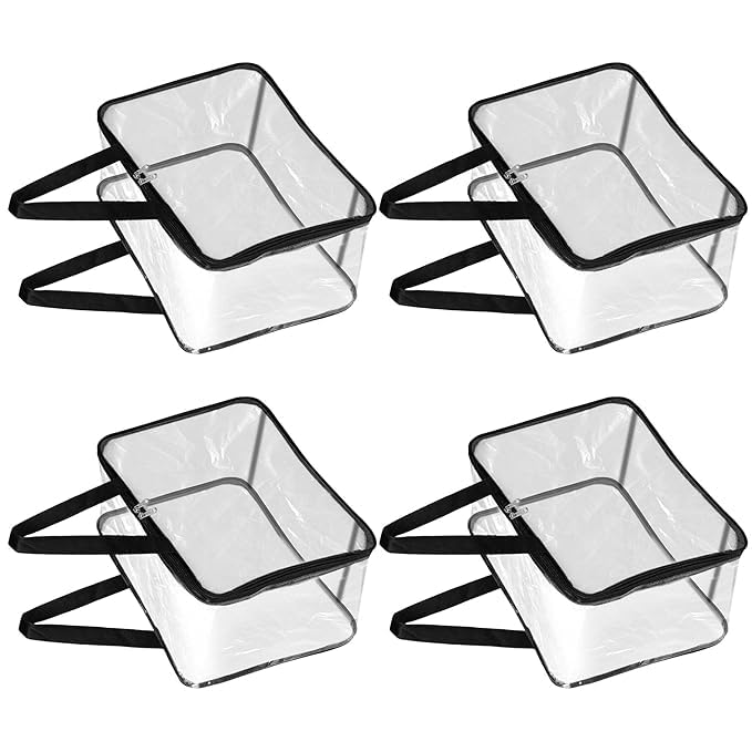 Clairs Multipurpose Transparent Storage Bag for Clothes PVC Packing Organizer For Sarees Clothes 40x32x22 CM Pack Of 4 - Image 1