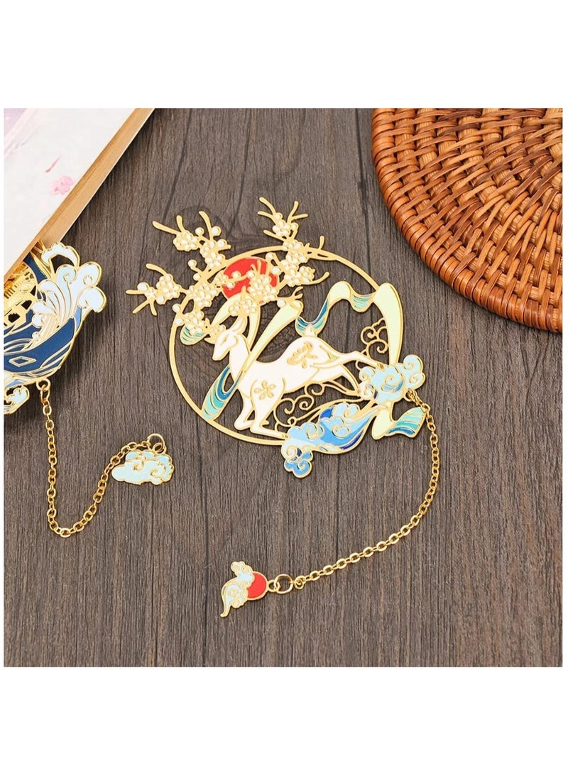 Generic Vintage Metal Deer Bookmark Cute Hollow Design for Book Lovers Unique Retro Animal Bookmark Supplies  - Image 2