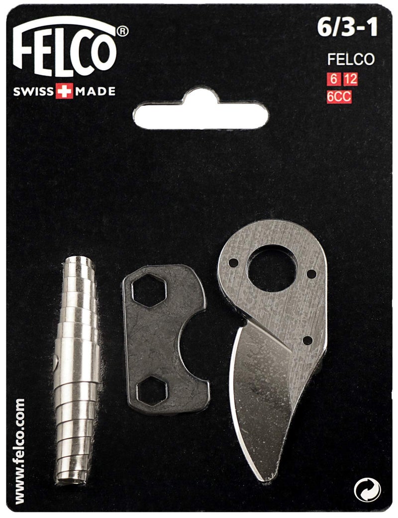 FELCO Hand Pruner Replacement Kit (6/3-1) - Spare Blade, Spring, & Adjustment Key for Garden Shears & Clippers, Genuine SWISS MADE