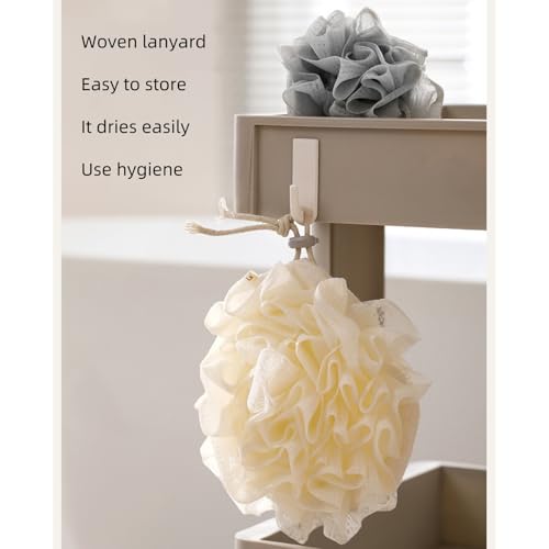 MOSYFEIBI Washcloth Loofah Combo 2-in-1 Loufee Wash Cloth That Holds Bar Soap-Exfoliation Mesh Shower Ball for Body Wash&Smooth Skin+Free Loofah Dish Towel - Image 4