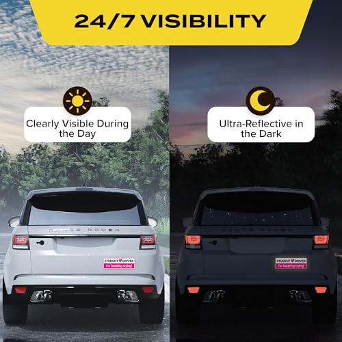 HEY-OKEY Student Driver Magnet for Car - Funny Pink 3-Pack Girly Please Be Patient Reflective Magnetic Bumper Sticker Set - Removable Novice Rookie Safety Attention Sign - Weather-Resistant 10 x 3.5 - Image 5