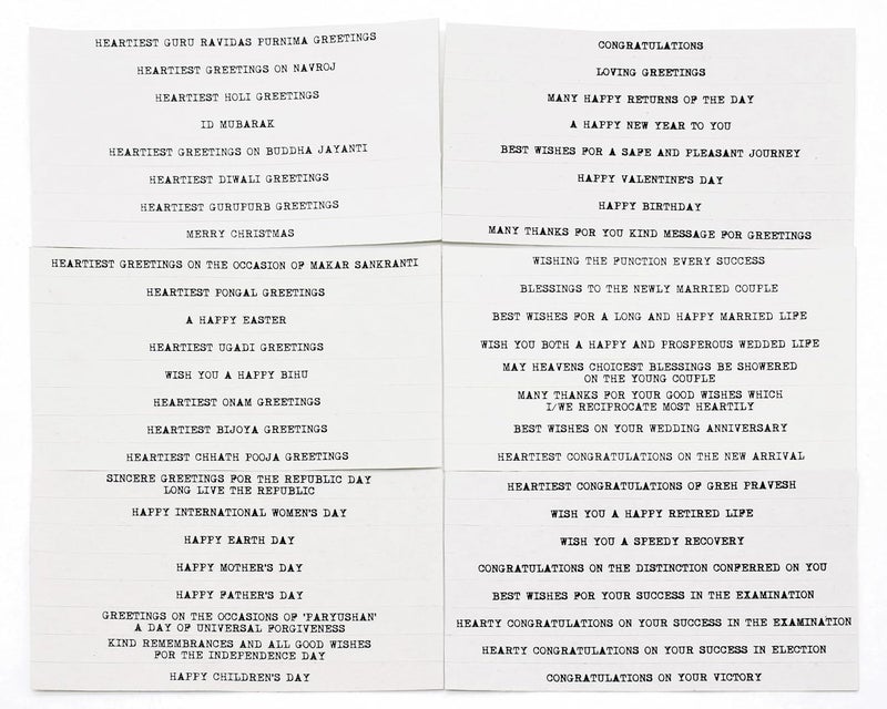 Xylem Boxed Set of Cards, Vintage Indian Telegram Greetings, 24 Cards, 6x4 each, with envelopes & message stickers - Image 3