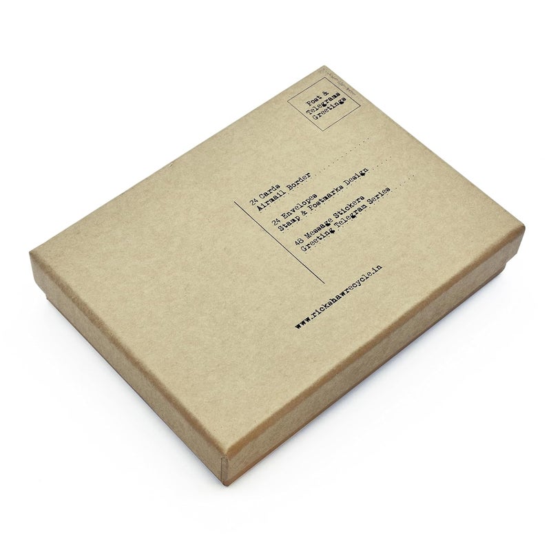 Xylem Boxed Set of Cards, Vintage Indian Telegram Greetings, 24 Cards, 6x4 each, with envelopes & message stickers - Image 5