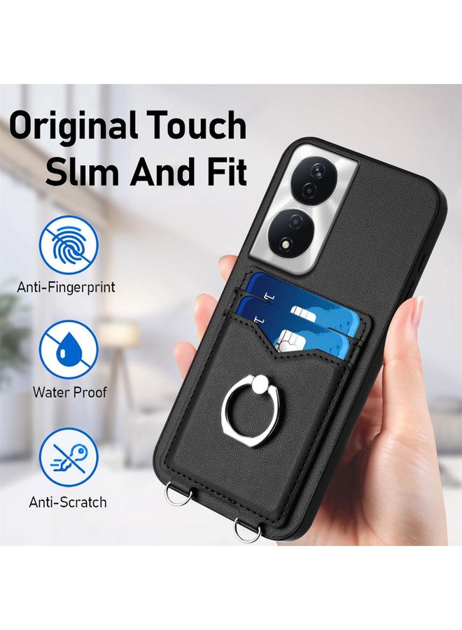 اس-توب جراب هاتف Honor X7b / Play 8T 5G R20 مع حامل بطاقات وحلقة حبلية - Image 5