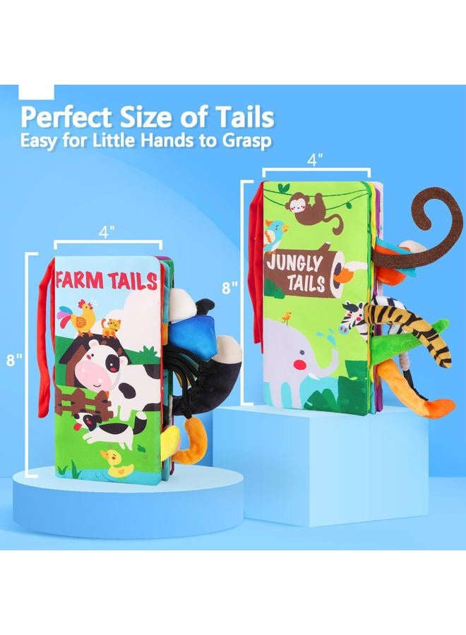 beiens Baby Books 0-6 Months, 2PCS Baby Toys 0-3-6-12-18 Months, Touch Feel Sensory Cloth Crinkle Soft Books, Tummy Time Toys, Infant Newborn Toys, Baby Boy Girl Shower Gifts Stroller Toys - Image 3