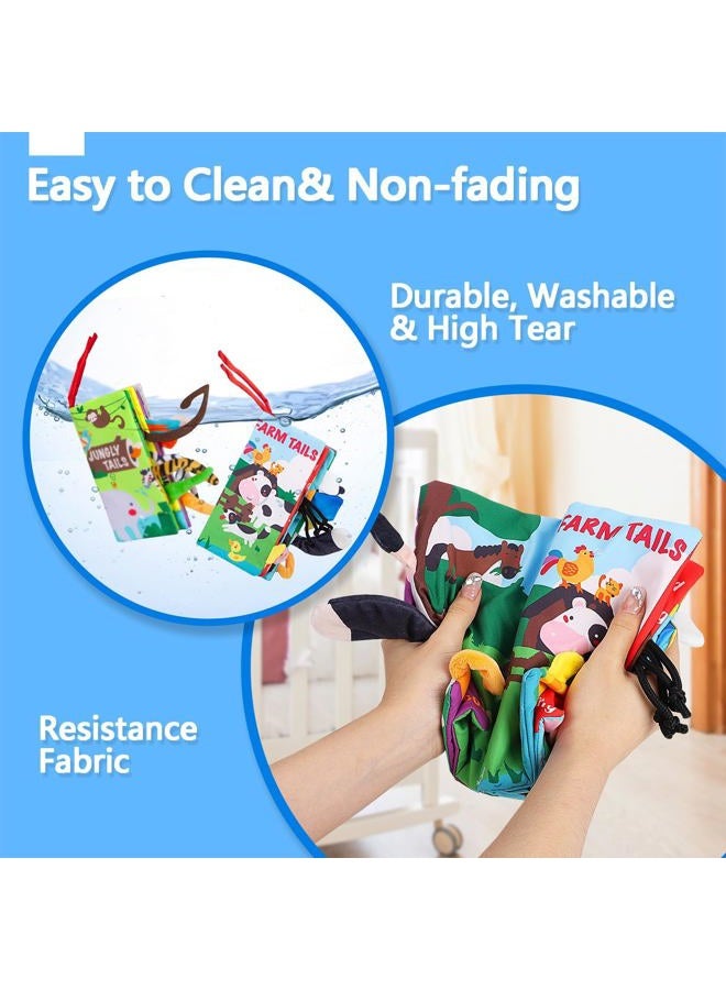 beiens Baby Books 0-6 Months, 2PCS Baby Toys 0-3-6-12-18 Months, Touch Feel Sensory Cloth Crinkle Soft Books, Tummy Time Toys, Infant Newborn Toys, Baby Boy Girl Shower Gifts Stroller Toys - Image 4