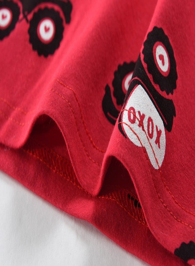 DDSOL Toddler Baby Boys Pajamas 2 Pieces Cotton Sleepwear Set Kids Fall Winter Long Sleeve Jammies, 8# Vday Truck, 2 Years - Image 4