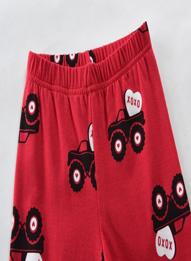 DDSOL Toddler Baby Boys Pajamas 2 Pieces Cotton Sleepwear Set Kids Fall Winter Long Sleeve Jammies, 8# Vday Truck, 2 Years - Image 5