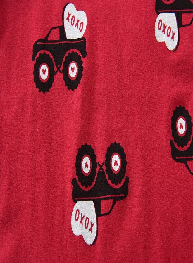 DDSOL Toddler Baby Boys Pajamas 2 Pieces Cotton Sleepwear Set Kids Fall Winter Long Sleeve Jammies, 8# Vday Truck, 2 Years - Image 3