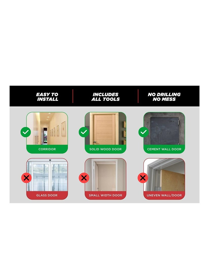 Mike Music - Doorframe 880LBS Max Capacity Pull Up Bar for Door  Multipurpose 30.9”-38.6’’ Width  Non-Slip Chin Up Bar Doorway No Screws - Image 1