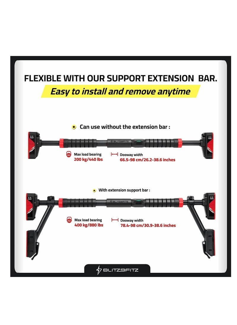 Mike Music - Doorframe 880LBS Max Capacity Pull Up Bar for Door  Multipurpose 30.9”-38.6’’ Width  Non-Slip Chin Up Bar Doorway No Screws - Image 1