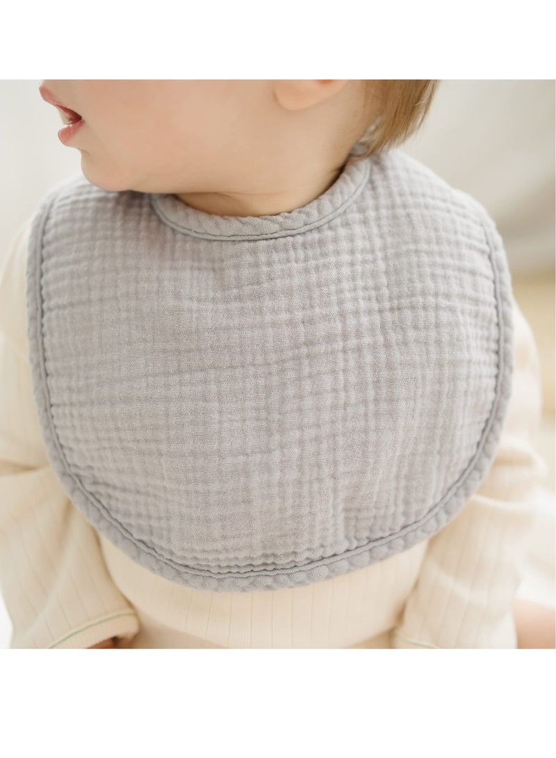 8 Pack Muslin Baby Bibs, Baby Bandana Drool Bibs Cotton for Unisex Boys Girls, 8 Solid Colors Set for Teething Drooling - Image 5