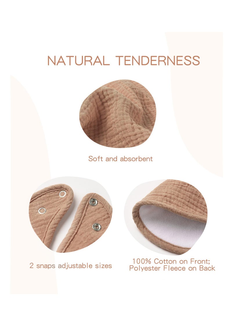 8 Pack Muslin Baby Bibs, Baby Bandana Drool Bibs Cotton for Unisex Boys Girls, 8 Solid Colors Set for Teething Drooling - Image 3