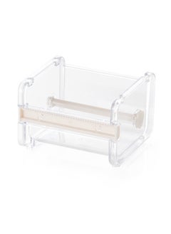 Creative Paper Cutter Office Stationery Transparent Tape Holder Storage Box Specialized for Washi Tape And Office Supplies beige cutter