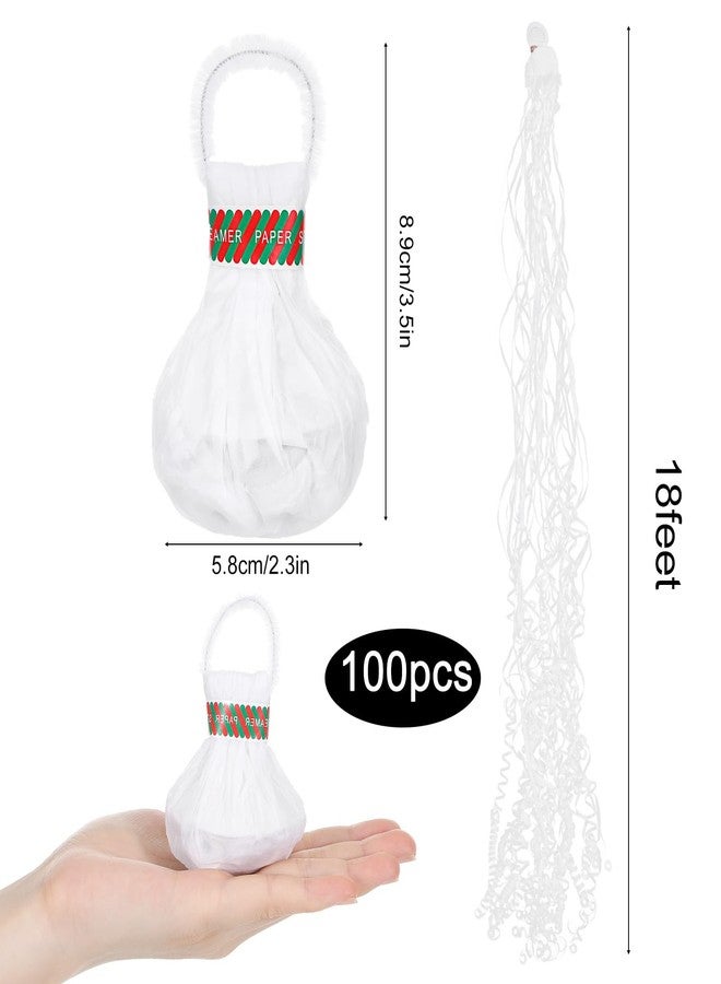Ajcotahm 100 Pcs No Mess Streamers, White Romantic Hand Throw Confetti Streamers for Wedding Send Off Birthday Party Graduation Christmas New Year Celebrations - Image 3