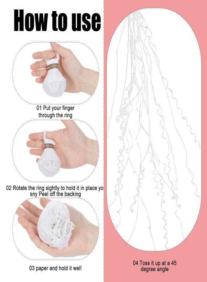 Ajcotahm 100 Pcs No Mess Streamers, White Romantic Hand Throw Confetti Streamers for Wedding Send Off Birthday Party Graduation Christmas New Year Celebrations - Image 5
