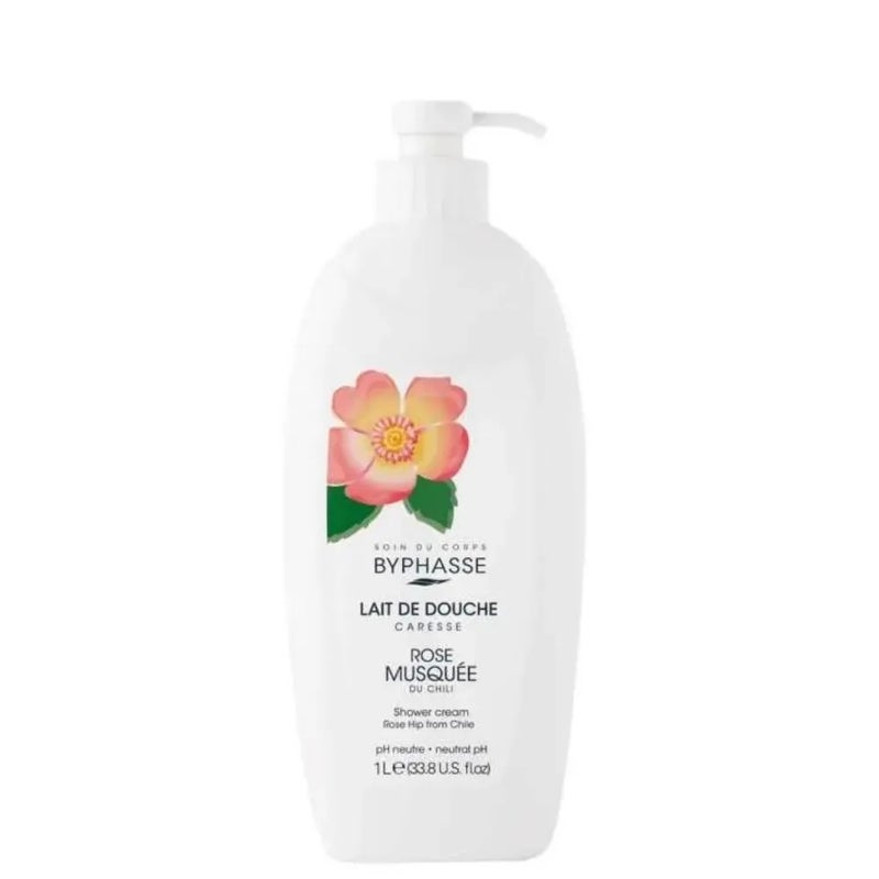 Byphasse Caress Shower Cream With Rosehip Oil From Chile- 1000ml