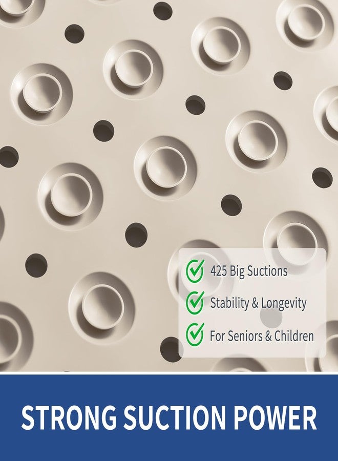 OTHWAY Extra Large Shower Mat 47"x 32", TPE Non Slip Shower Mat for Shower Stall, Inside Walk in Shower Mats with Drain Holes Suction Cups, Anti-Slip for Elderly Kids (Apricot) - Image 3