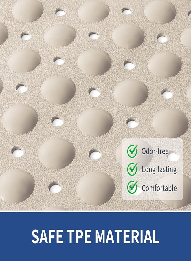 OTHWAY Extra Large Shower Mat 47"x 32", TPE Non Slip Shower Mat for Shower Stall, Inside Walk in Shower Mats with Drain Holes Suction Cups, Anti-Slip for Elderly Kids (Apricot) - Image 4
