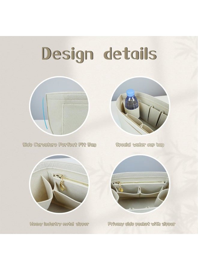 Lckaey Purse Organizer Insert For Le Pliage Women Purse Bag Large organizer 2025beige-L - Image 5
