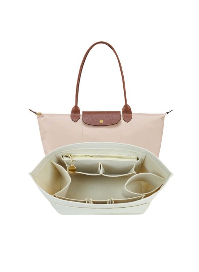 Lckaey Purse Organizer Insert For Le Pliage Women Purse Bag Large organizer 2025beige-L - Image 1