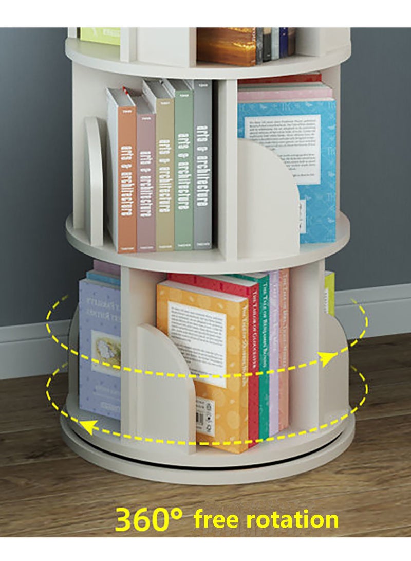 YY-Recheer 360° Rotating Bookshelf, 5-Tier Display Revolving Bookcase Storage Rack, Save Space Multilayer Floor Shelf for Office, Home Living Room and Bedroom - Image 2
