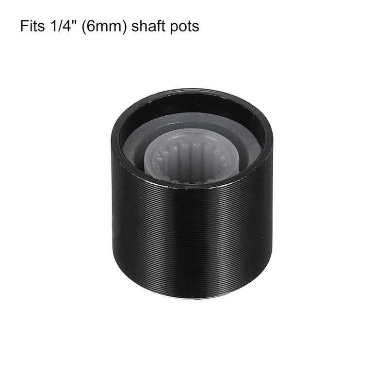 uxcell 10pcs Potentiometer Knob Knurled Shaft Black Aluminum 6mm Shaft Dia. Rotary Knob 15mmx13mm Guitar Volume Control Knob - Image 3