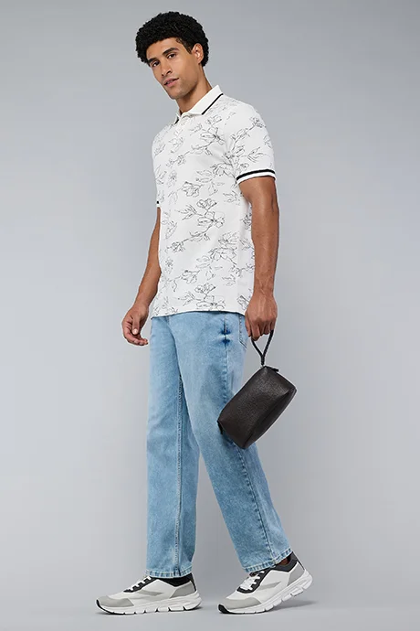 أر أند بي Faded Straight Fit Jeans with Button Closure