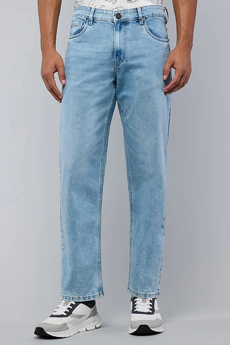 أر أند بي Faded Straight Fit Jeans with Button Closure