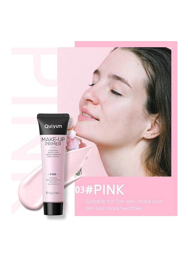 QUIYUM Make-Up Primer, Pink Color Corrector Face Primer, Hydrating And Anti-Redness Makeup Base, Pore Minimizer For Red And Blemished Skin, Long-Lasting Vegan Primer For Smooth Makeup Application 30g - Image 2