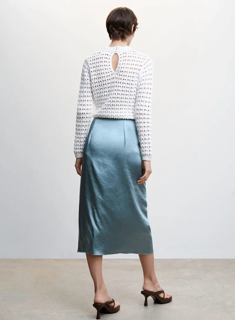 MANGO Wrap Midi Skirt