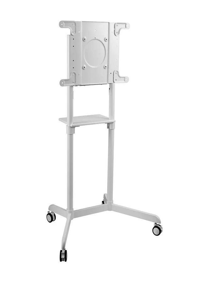 Skill Tech Skilltech SH 046RMS Rotating Mobile TV Stand for 37"–75" Interactive Displays | Heavy-Duty Mobile Cart with 90° Screen Rotation | VESA 600x400 | Supports 70kg | Matte White - Image 2