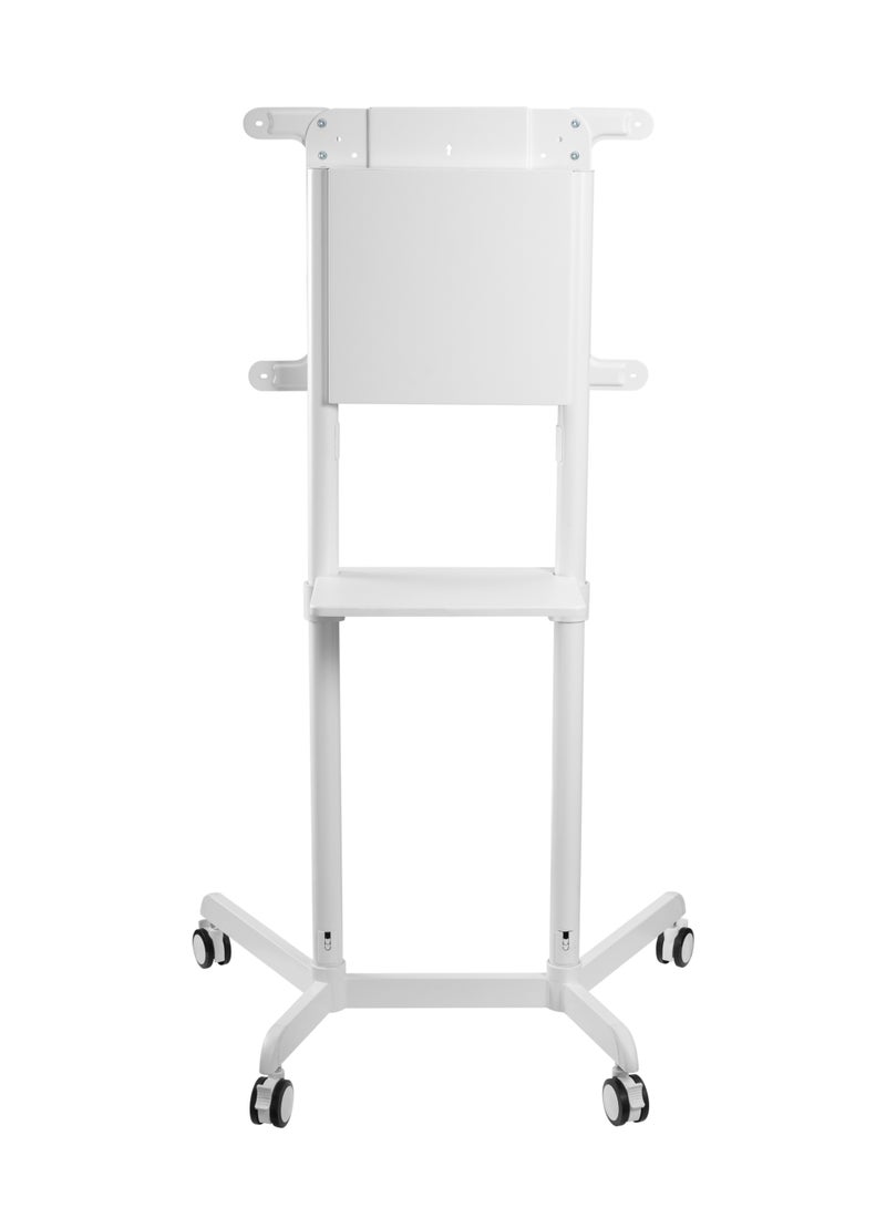 Skill Tech Skilltech SH 046RMS Rotating Mobile TV Stand for 37"–75" Interactive Displays | Heavy-Duty Mobile Cart with 90° Screen Rotation | VESA 600x400 | Supports 70kg | Matte White - Image 1