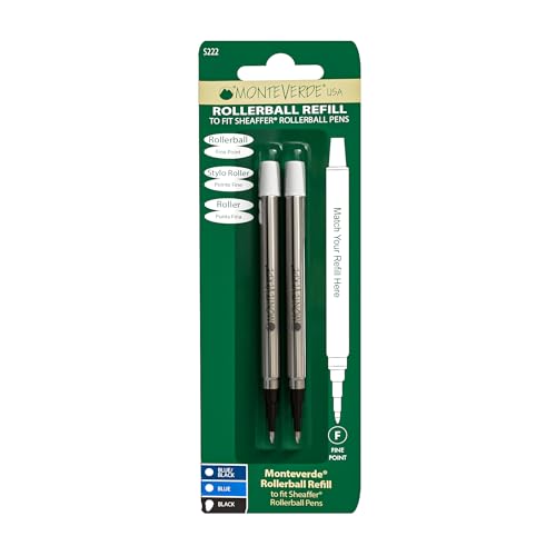 Monteverde Rollerball Refill to Fit Sheaffer Rollerball Pens, Fine Point, Black, 2 per Pack (S222BK) - Image 5