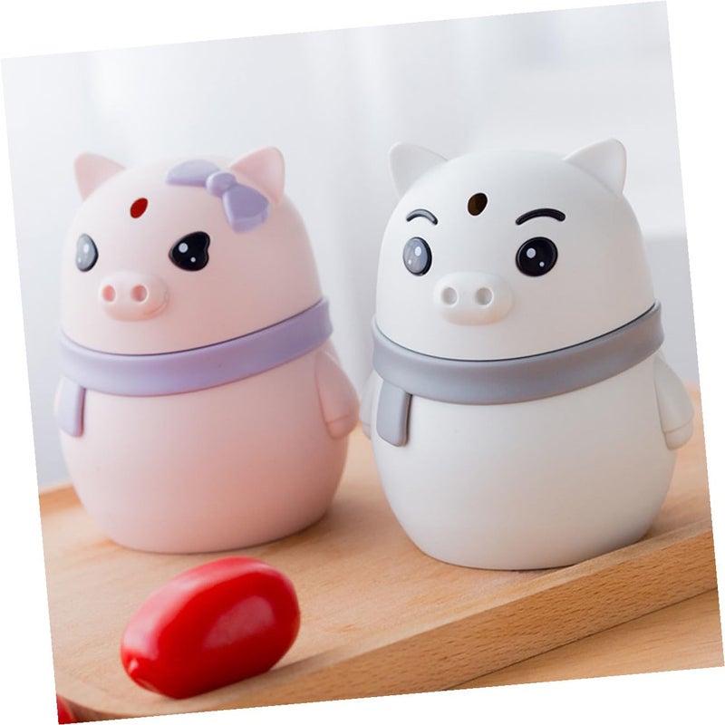 Automatic Toothpick Dispenser Holder Set 2Pcs Plastic Cartoon Container Pink Purple - Image 5