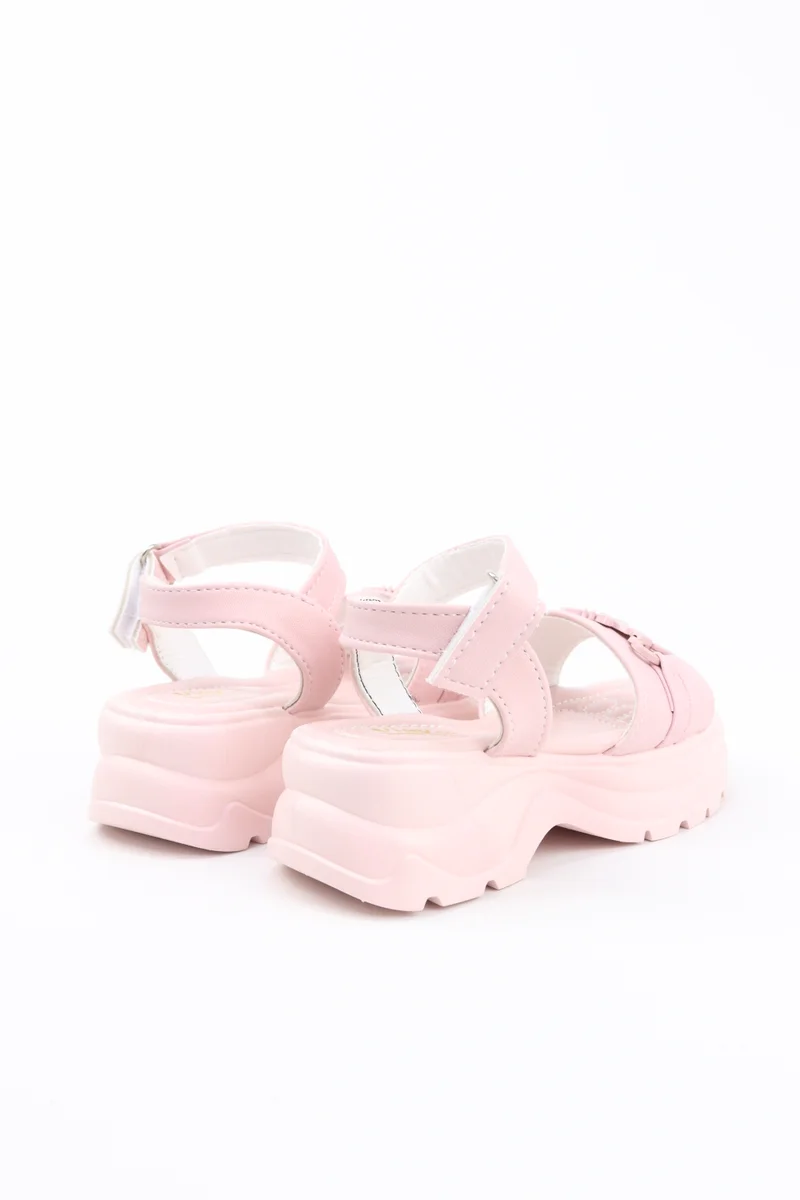 Viny PINK VINY Girls Wedge Heel Sandals – Elegant Rhinestone Buckle Sandals for Girls, Comfortable Platform Sandals, Princess Party & Wedding Footwear for Kids (Black, Pink, White, Beige) for Women | Best Price UAE